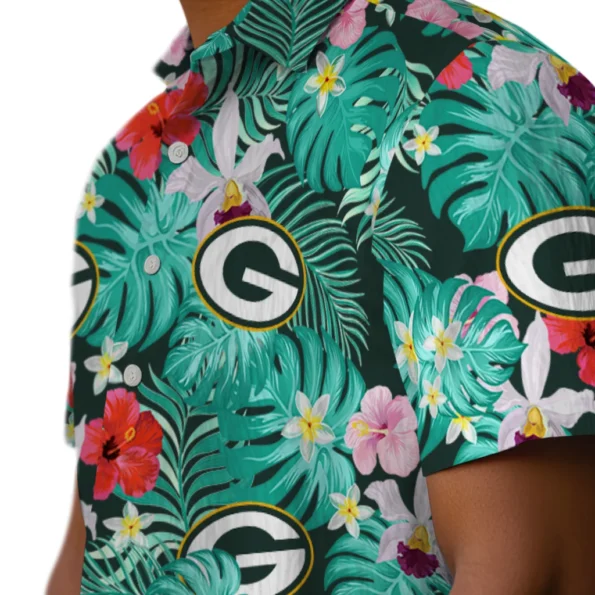 Green Bay Packers Hawaiian Shirt Customized Hibiscus Blossoms Green Trendy Green Bay Packers Hawaiian Shirt Customized Hibiscus Blossoms Green Trendy