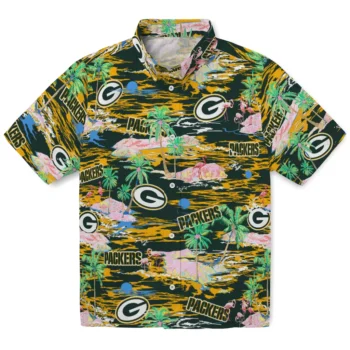 Green Bay Packers Hawaiian Shirt - Tropical Palms