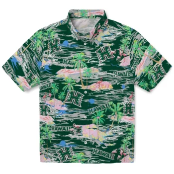 Hawaii Rainbow Warriors Hawaiian Shirt - Tropical Palms