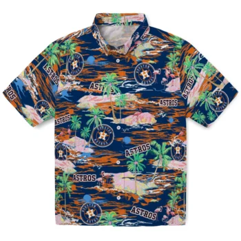 Houston Astros Hawaiian Shirt - Tropical Palms