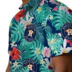 Houston Astros Hawaiian Shirt Personalized Hibiscus Blossoms Blue Best Selling