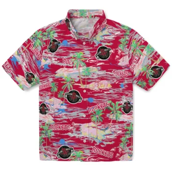 Houston Rockets Hawaiian Shirt - Tropical Palms