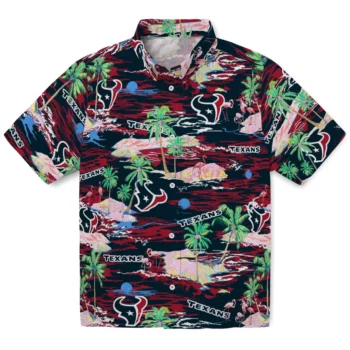 Houston Texans Hawaiian Shirt - Tropical Palms