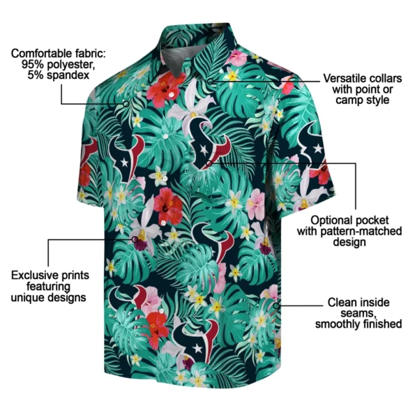 Houston Texans Hawaiian Shirt Personalized Hibiscus Blossoms Blue New Arrival Houston Texans Hawaiian Shirt Personalized Hibiscus Blossoms Blue New Arrival