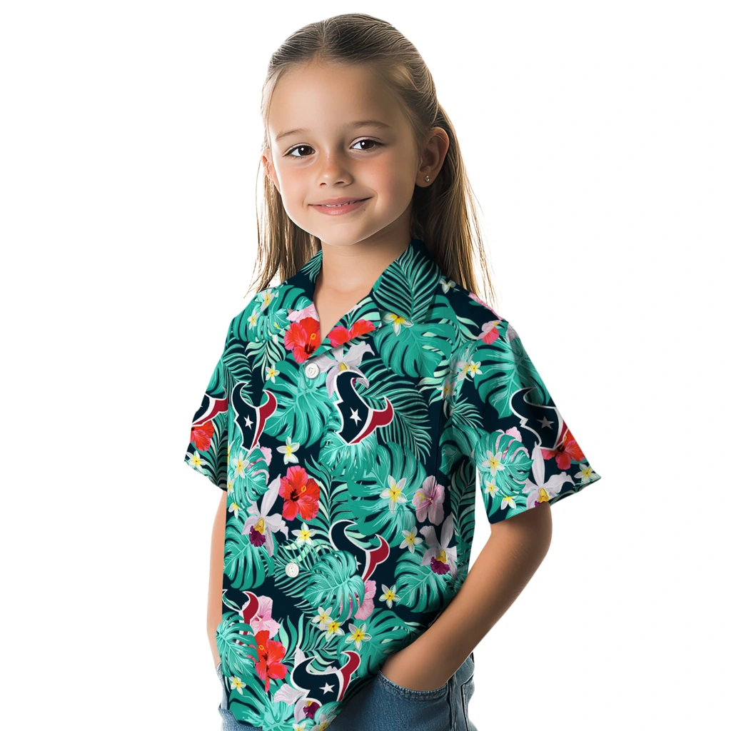 Houston Texans Hawaiian Shirt Personalized Hibiscus Blossoms Blue Premium Grade Houston Texans Hawaiian Shirt Personalized Hibiscus Blossoms Blue Premium Grade