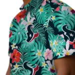 Houston Texans Hawaiian Shirt Personalized Hibiscus Blossoms Blue Best Selling