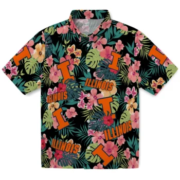 Illinois Fighting Illini Hawaiian Shirt Customized Hibiscus Paradise Best Selling