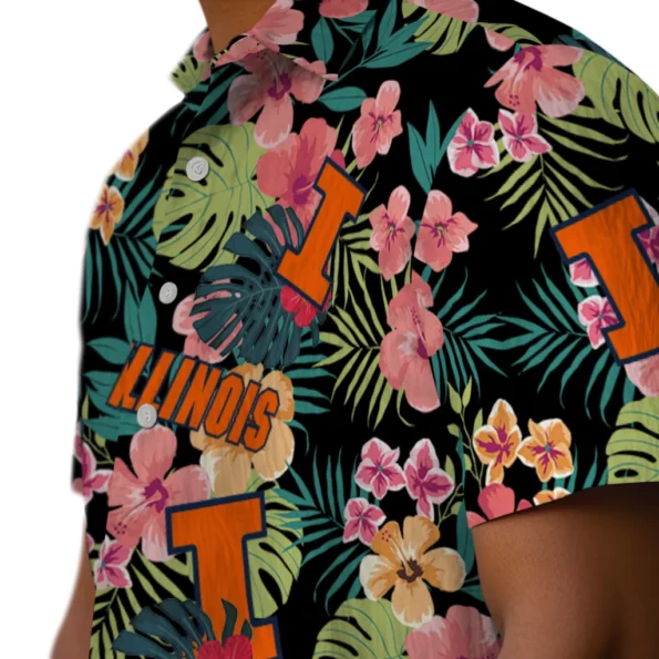 Illinois Fighting Illini Hawaiian Shirt Customized Hibiscus Paradise Trendy Illinois Fighting Illini Hawaiian Shirt Customized Hibiscus Paradise Trendy