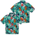 Illinois Fighting Illini Hawaiian Shirt Personalized Hibiscus Blossoms Blue Best Selling