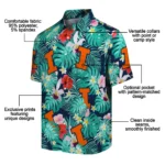 Illinois Fighting Illini Hawaiian Shirt Personalized Hibiscus Blossoms Blue Best Selling