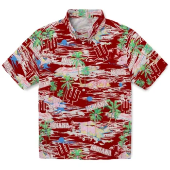 Indiana Hoosiers Hawaiian Shirt - Tropical Palms