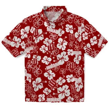 Indiana Hoosiers Hawaiian Shirt - Tropical Floral Pattern