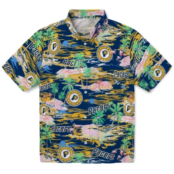 Indiana Pacers Hawaiian Shirt - Tropical Palms