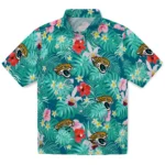 Jacksonville Jaguars Hawaiian Shirt - Customized Hibiscus Blossoms Teal 1 Jacksonville Jaguars Hawaiian Shirt Customized Hibiscus Blossoms Teal Best Selling