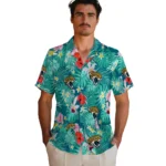 Jacksonville Jaguars Hawaiian Shirt Customized Hibiscus Blossoms Teal Best Selling
