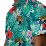 Jacksonville Jaguars Hawaiian Shirt Customized Hibiscus Blossoms Teal Best Selling