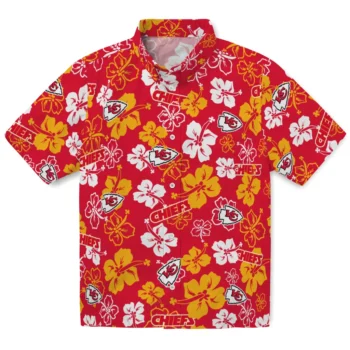 Kansas City Chiefs Hawaiian Shirt - Tropical Floral Pattern