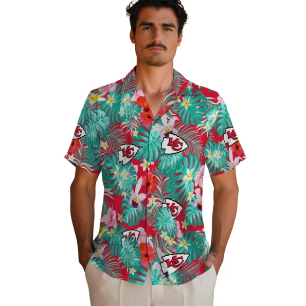 Kansas City Chiefs Hawaiian Shirt Personalized Hibiscus Blossoms Red Fashion Forward Kansas City Chiefs Hawaiian Shirt Personalized Hibiscus Blossoms Red Fashion Forward
