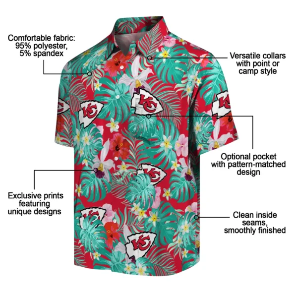 Kansas City Chiefs Hawaiian Shirt Personalized Hibiscus Blossoms Red New Arrival Kansas City Chiefs Hawaiian Shirt Personalized Hibiscus Blossoms Red New Arrival