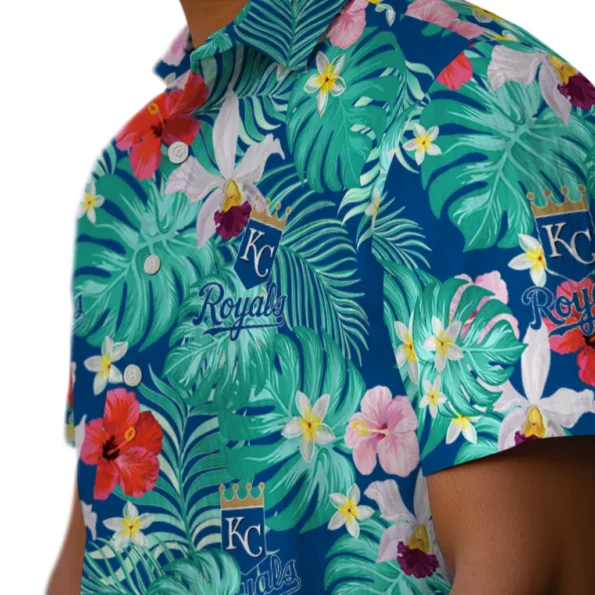Kansas City Royals Hawaiian Shirt Custom Hibiscus Blossoms Royal Blue Trendy Kansas City Royals Hawaiian Shirt Custom Hibiscus Blossoms Royal Blue Trendy