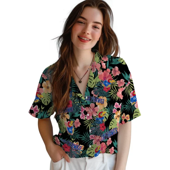 Kansas Jayhawks Hawaiian Shirt Custom Hibiscus Paradise Latest Model