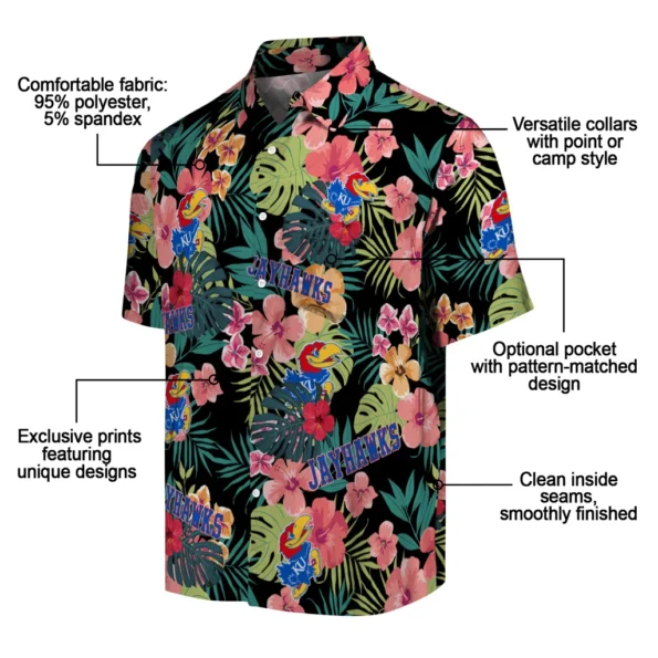 Kansas Jayhawks Hawaiian Shirt Custom Hibiscus Paradise New Arrival