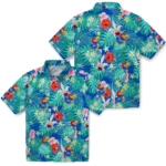 Kansas Jayhawks Hawaiian Shirt Customized Hibiscus Blossoms Blue Best Selling