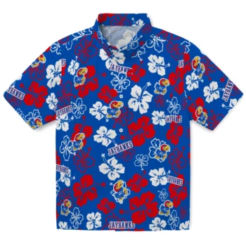 Kansas Jayhawks Hawaiian Shirt - Tropical Floral Pattern