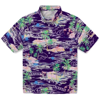 Kansas State Wildcats Hawaiian Shirt - Tropical Palms