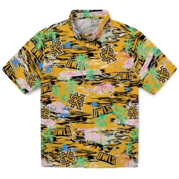 Kennesaw State Owls Hawaiian Shirt - Tropical Palms