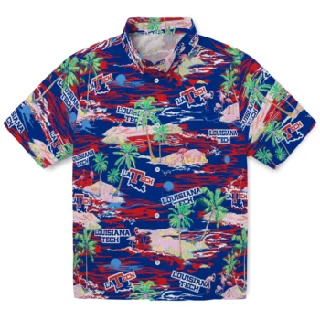 LA Tech Hawaiian Shirt - Tropical Palms