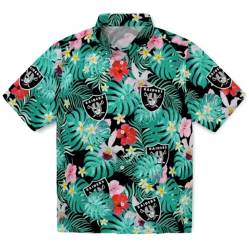 Las Vegas Raiders Hawaiian Shirt Custom Hibiscus Blossoms Black Best Selling