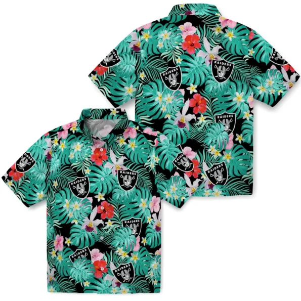 Las Vegas Raiders Hawaiian Shirt Custom Hibiscus Blossoms Black High Quality Las Vegas Raiders Hawaiian Shirt Custom Hibiscus Blossoms Black High Quality