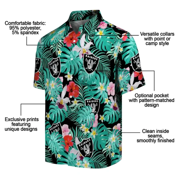 Las Vegas Raiders Hawaiian Shirt Custom Hibiscus Blossoms Black New Arrival Las Vegas Raiders Hawaiian Shirt Custom Hibiscus Blossoms Black New Arrival