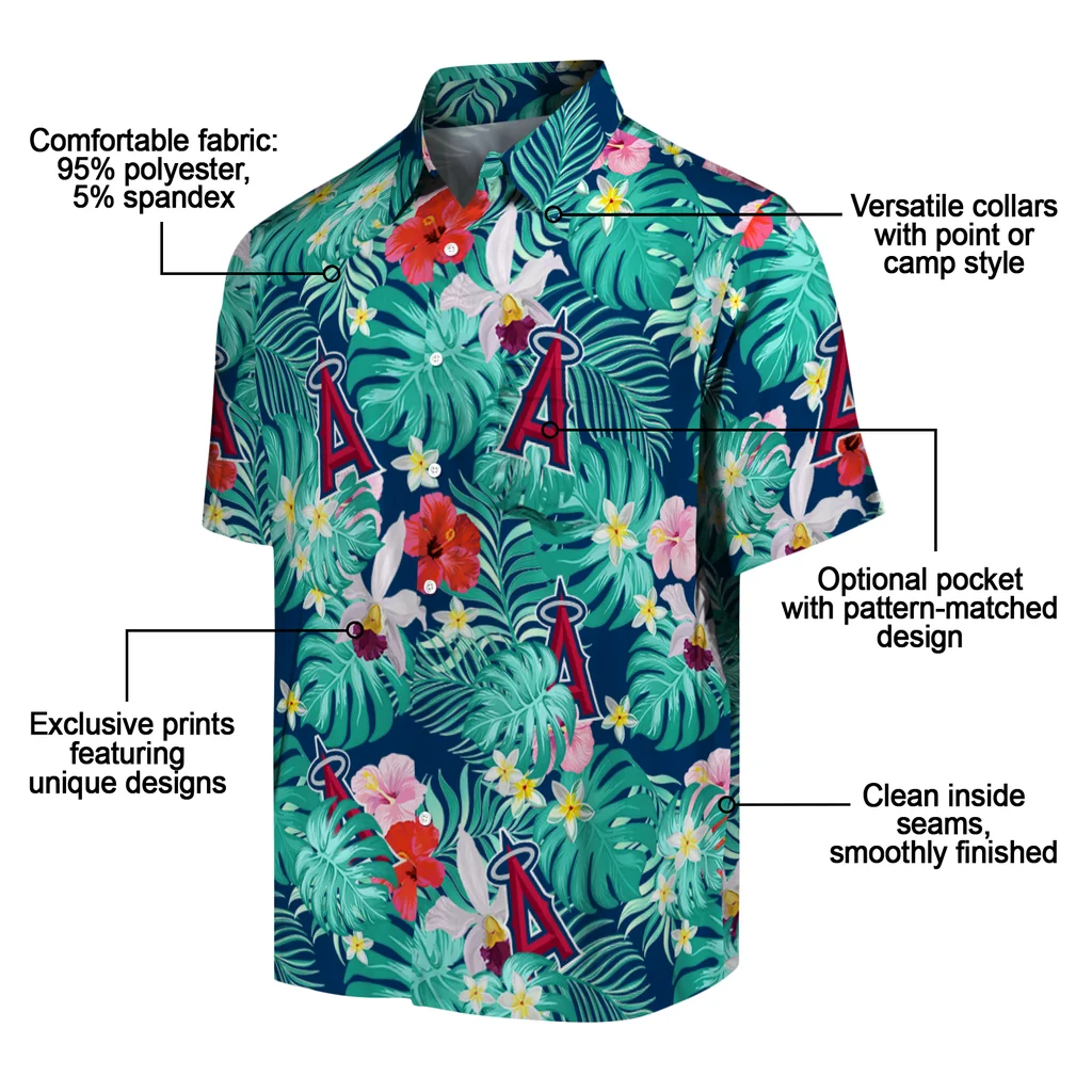 Los Angeles Angels Hawaiian Shirt Customized Hibiscus Blossoms Blue New Arrival Los Angeles Angels Hawaiian Shirt Customized Hibiscus Blossoms Blue New Arrival