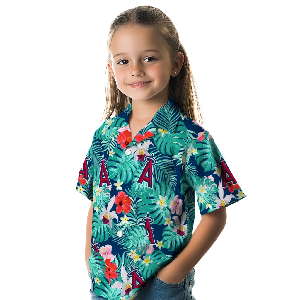 Los Angeles Angels Hawaiian Shirt Customized Hibiscus Blossoms Blue Premium Grade Los Angeles Angels Hawaiian Shirt Customized Hibiscus Blossoms Blue Premium Grade