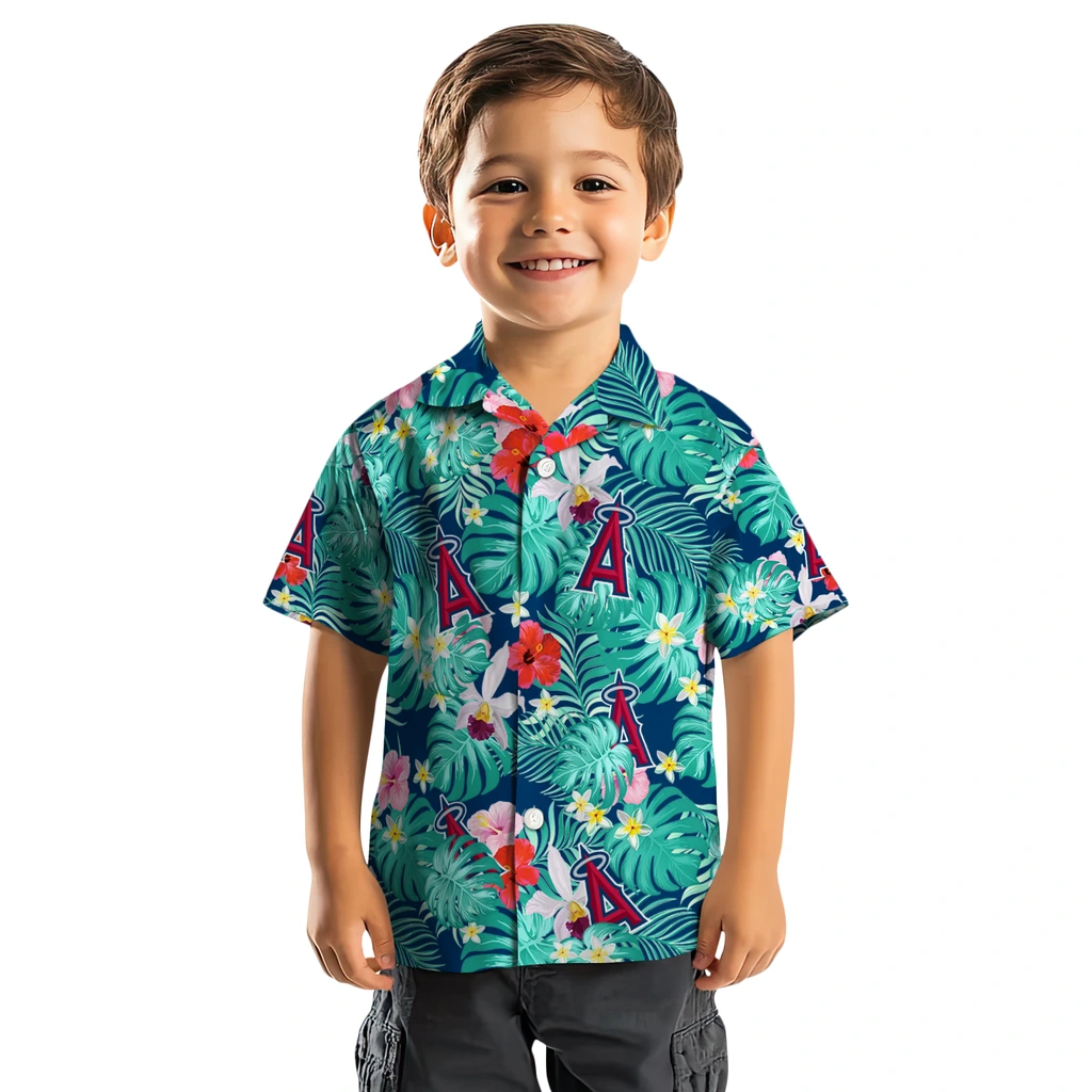 Los Angeles Angels Hawaiian Shirt Customized Hibiscus Blossoms Blue Top Rated Los Angeles Angels Hawaiian Shirt Customized Hibiscus Blossoms Blue Top Rated