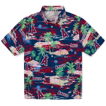 Los Angeles Angels Hawaiian Shirt - Tropical Palms