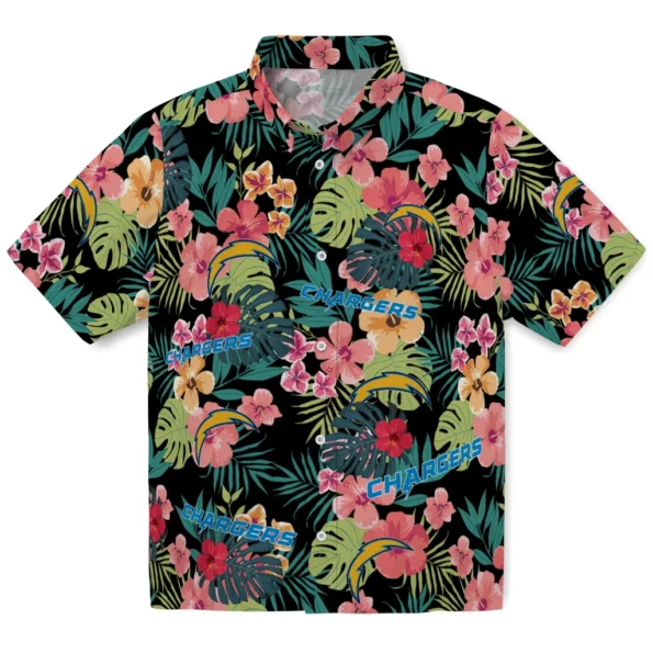 Los Angeles Chargers Hawaiian Shirt Custom Hibiscus Paradise Best Selling Los Angeles Chargers Hawaiian Shirt Custom Hibiscus Paradise Best Selling