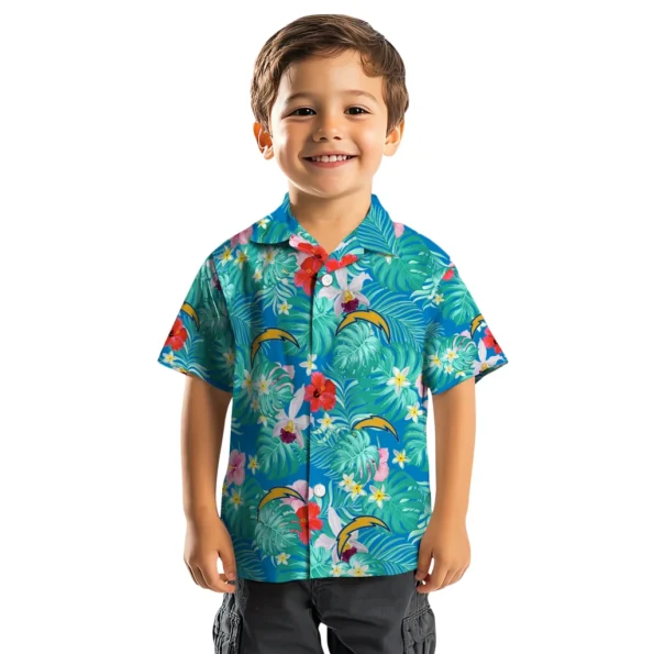 Los Angeles Chargers Hawaiian Shirt Customized Hibiscus Blossoms Blue Top Rated Los Angeles Chargers Hawaiian Shirt Customized Hibiscus Blossoms Blue Top Rated
