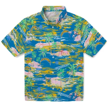 Los Angeles Chargers Hawaiian Shirt - Tropical Palms