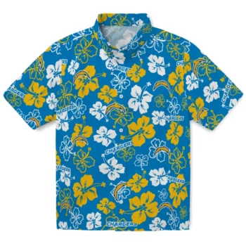 Los Angeles Chargers Hawaiian Shirt - Tropical Floral Pattern