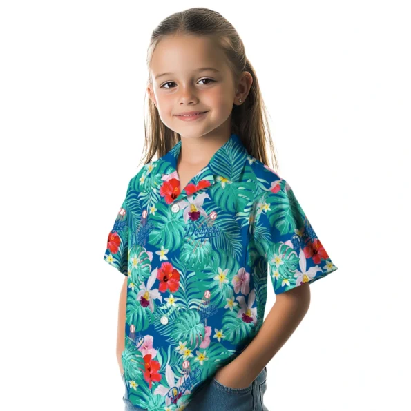 Los Angeles Dodgers Hawaiian Shirt Personalized Hibiscus Blossoms Blue Premium Grade Los Angeles Dodgers Hawaiian Shirt Personalized Hibiscus Blossoms Blue Premium Grade