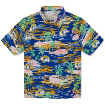 Los Angeles Rams Hawaiian Shirt - Tropical Palms