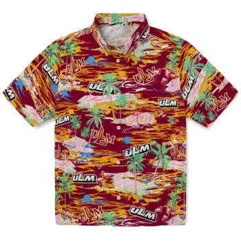 Louisiana-Monroe Warhawks Hawaiian Shirt - Tropical Palms