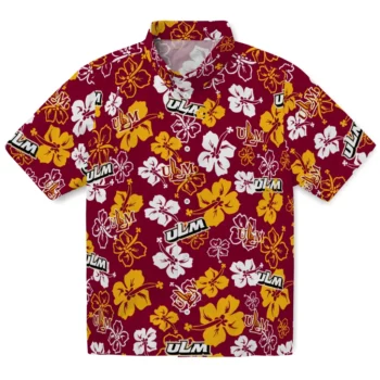 Louisiana-Monroe Warhawks Hawaiian Shirt - Tropical Floral Pattern