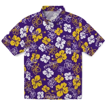 LSU Tigers Hawaiian Shirt - Tropical Floral Pattern