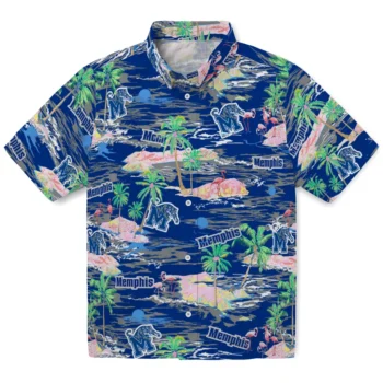 Memphis Tigers Hawaiian Shirt - Tropical Palms