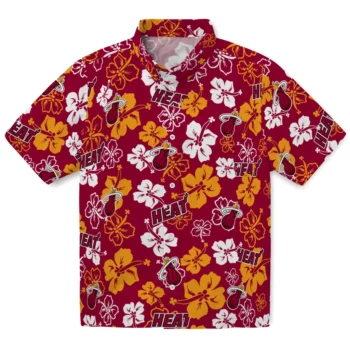 Miami Heat Hawaiian Shirt - Tropical Floral Pattern