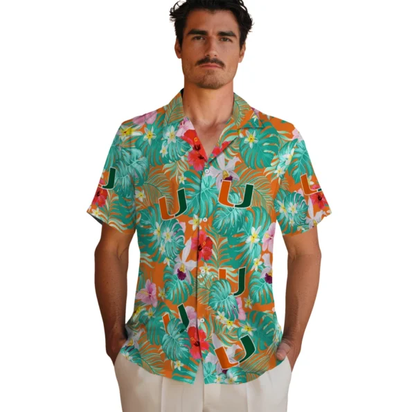 Miami Hurricanes Hawaiian Shirt Custom Hibiscus Blossoms Orange Fashion Forward Miami Hurricanes Hawaiian Shirt Custom Hibiscus Blossoms Orange Fashion Forward